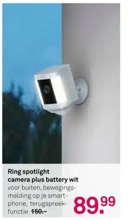 Karwei Ring spotlight camera plus battery wit aanbieding