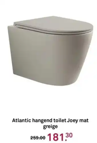 Karwei Atlantic hangend toilet Joey mat greige aanbieding
