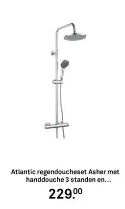 Karwei Atlantic regendoucheset Asher met handdouche 3 standen en aanbieding