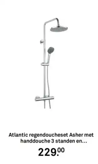 Karwei Atlantic regendoucheset Asher met handdouche 3 standen en aanbieding