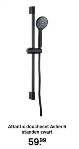 Karwei Atlantic doucheset Asher 5 standen zwart aanbieding