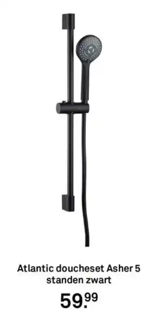Karwei Atlantic doucheset Asher 5 standen zwart aanbieding