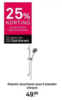 Karwei Atlantic doucheset Jose 5 standen chroom aanbieding