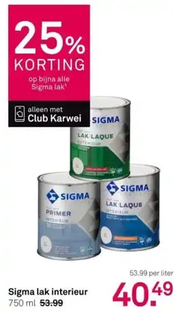 Karwei Sigma lak interieur aanbieding