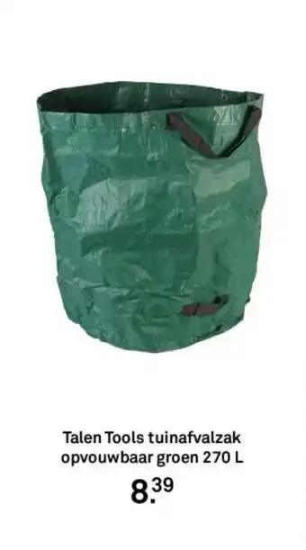 Karwei Talen Tools tuinafvalzak opvouwbaar groen 270 L aanbieding