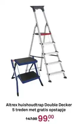 Karwei Altrex huishoudtrap Double Decker 5 treden met gratis opstapje aanbieding