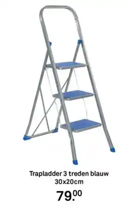 Karwei Trapladder 3 treden blauw aanbieding