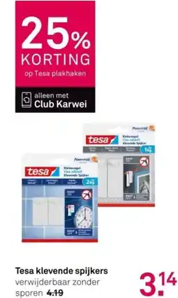 Karwei Tesa klevende spijkers aanbieding