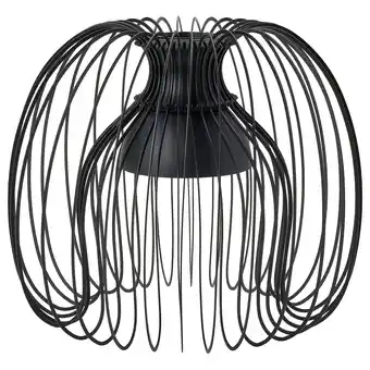 IKEA Kallfront zwarte hanglamp, ronde vorm met gebogen metalen draden, modern design aanbieding