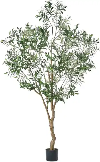 Amazon MYELLU 210cm Kunstmatige Olijfboom - Decoratieve Boom met 2000 Bladeren voor Woonkamer/Kantoor aanbieding