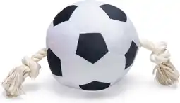 Intratuin Beeztees voetbal met touw 36 x 19 x 19 cm aanbieding