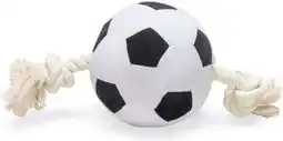 Intratuin Beeztees voetbal met touw 27 x 13 x 13 cm aanbieding