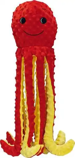 Intratuin Beeztees hondenspeelgoed knuffel octopus Amy rood 16 x 14,5 x 56 cm aanbieding