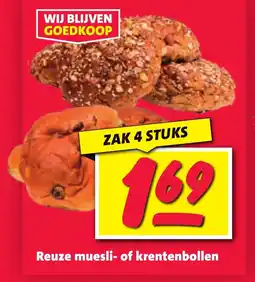 Nettorama Reuze muesli- of krentenbollen aanbieding