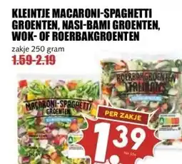 MCD Supermarkt KLEINTJE MACARONI-SPAGHETTI GROENTEN, NASI-BAMI GROENTEN, WOK-OF ROERBAKGROENTEN aanbieding