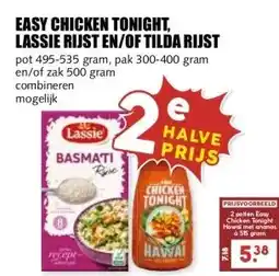 MCD Supermarkt EASY CHICKEN TONIGHT, LASSIE RIJST EN/OF TILDA RIJST aanbieding