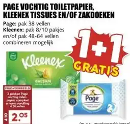 MCD Supermarkt PAGE VOCHTIG TOILETPAPIER, KLEENEX TISSUES EN/OF ZAKDOEKEN aanbieding