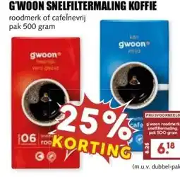 MCD Supermarkt G'WOON SNELFILTERMALING KOFFIE aanbieding