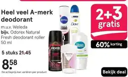 Etos Heel veel A-merk deodorant m.u.v. Weleda aanbieding