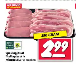 Nettorama Speklapjes of filetlapjes à la minute aanbieding