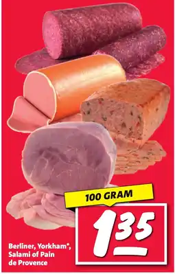 Nettorama Berliner, Yorkham, Salami of Pain de Provence aanbieding