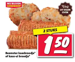 Nettorama Beemster kaasbroodje of kaas-ui broodje aanbieding