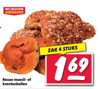 Nettorama Reuze muesli- of krentenbollen aanbieding