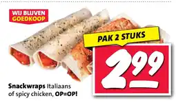 Nettorama Snackwraps Italiaans of spicy chicken aanbieding