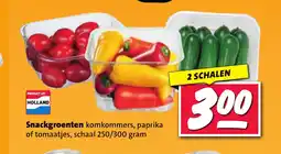 Nettorama Snackgroenten komkommers, paprika of tomaatjes aanbieding