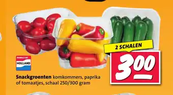 Nettorama Snackgroenten komkommers, paprika of tomaatjes aanbieding