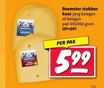 Nettorama Beemster stukken kaas jong belegen of belegen aanbieding