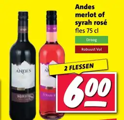 Nettorama Andes merlot of syrah rosé aanbieding