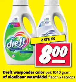 Nettorama Dreft waspoeder color of vloeibaar wasmiddel aanbieding