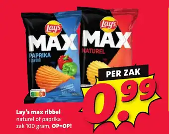 Nettorama Lay's max ribbel aanbieding