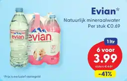 Die Grenze Evian Natuurlijk mineraalwater aanbieding