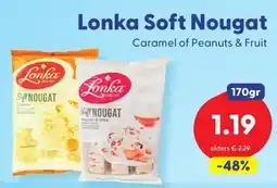 Die Grenze Lonka Soft Nougat Caramel of Peanuts & Fruit aanbieding