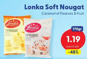 Die Grenze Lonka Soft Nougat Caramel of Peanuts & Fruit aanbieding