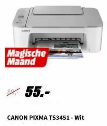 MediaMarkt Canon Pixma wit | TS3451 aanbieding