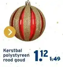 GAMMA Decoris kerstbal polystyreen goud rood Ø 8 cm aanbieding