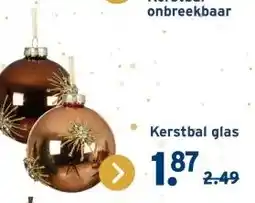 GAMMA Decoris kerstbal glas gemengd bruin Ø 8 cm per stuk aanbieding