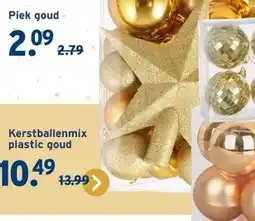 GAMMA Christmas Goods kerstballen mix kunststof goud inclusief piek aanbieding