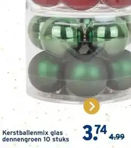 GAMMA Christmas Goods kerstballen mix glas 10 stuks dennengroen aanbieding