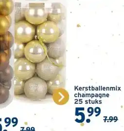 GAMMA Christmas Goods kerstballen mix kunststof 25 stuks champagne aanbieding