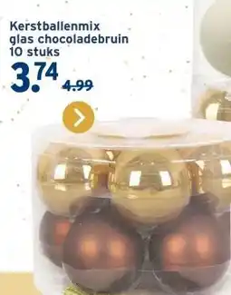 GAMMA Christmas Goods kerstballen mix glas 10 stuks chocolade bruin aanbieding