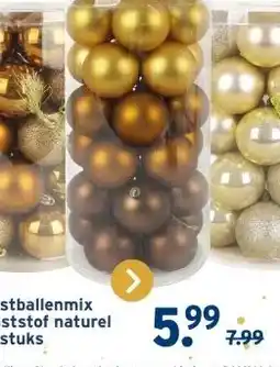 GAMMA Christmas Goods kerstballen mix kunststof bruin 30 stuks aanbieding
