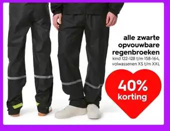 HEMA Alle zwarte opvouwbare regenbroeken aanbieding