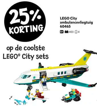 Intertoys LEGO City ambulancevliegtuig 60465 aanbieding