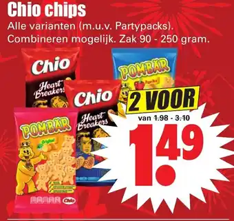 Dirk Chio chips 90-250g aanbieding