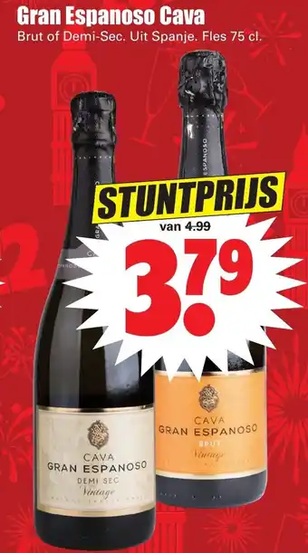 Dirk Gran Espanoso Cava 75cl aanbieding