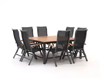 Kees Smit Bellagio Lugo/Linosa 160x160cm dining tuinset 9-delig verstelbaar aanbieding